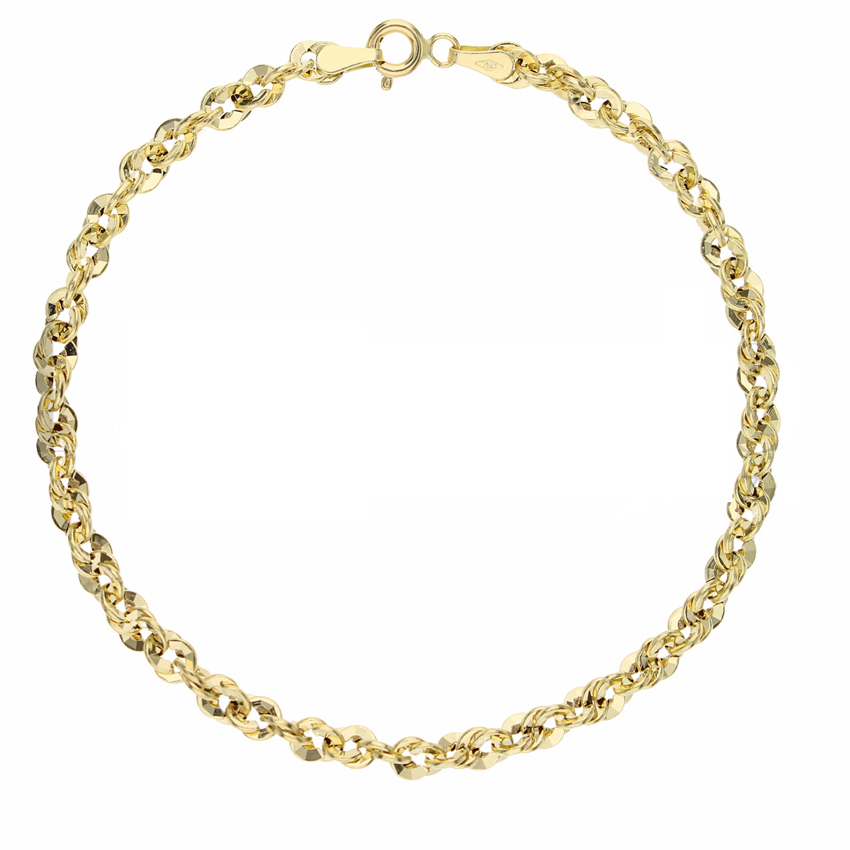 Bracciale in oro da uomo maglia fantasia 20 cm