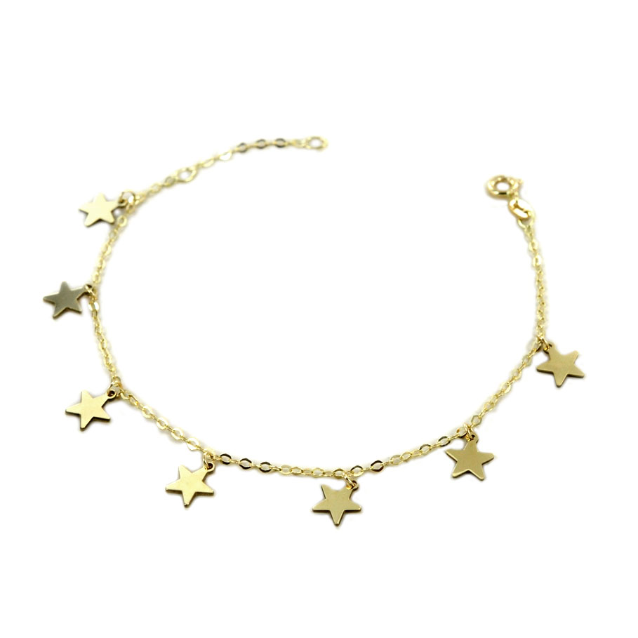 Bracciale in oro giallo con ciondoli di Stelle