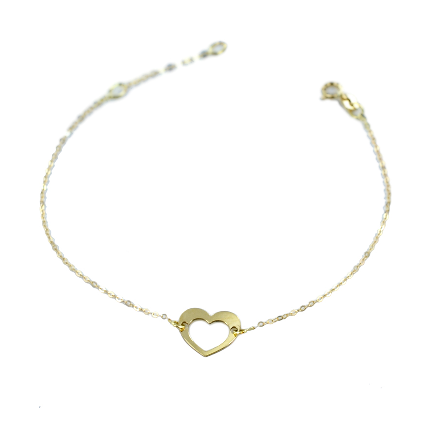 Bracciale in oro Giallo con cuore traforato