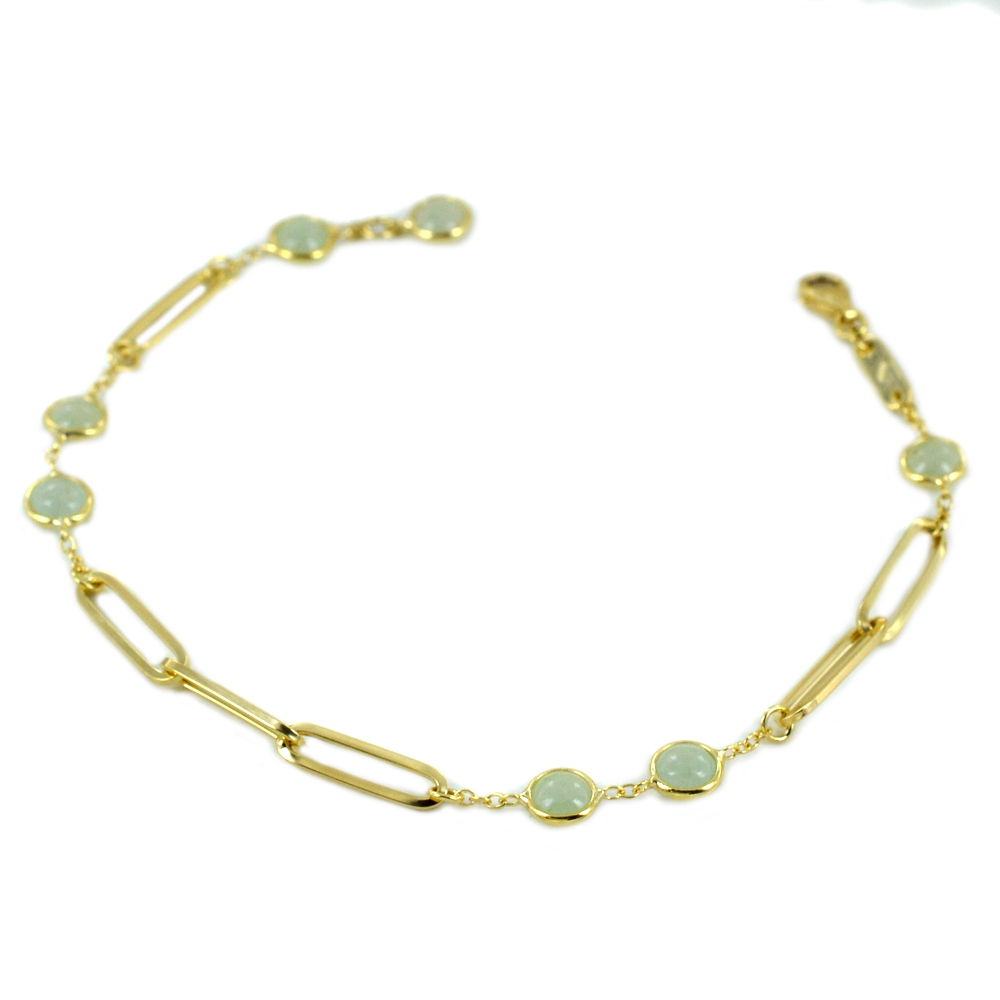 Bracciale in oro giallo con quarzi verde 