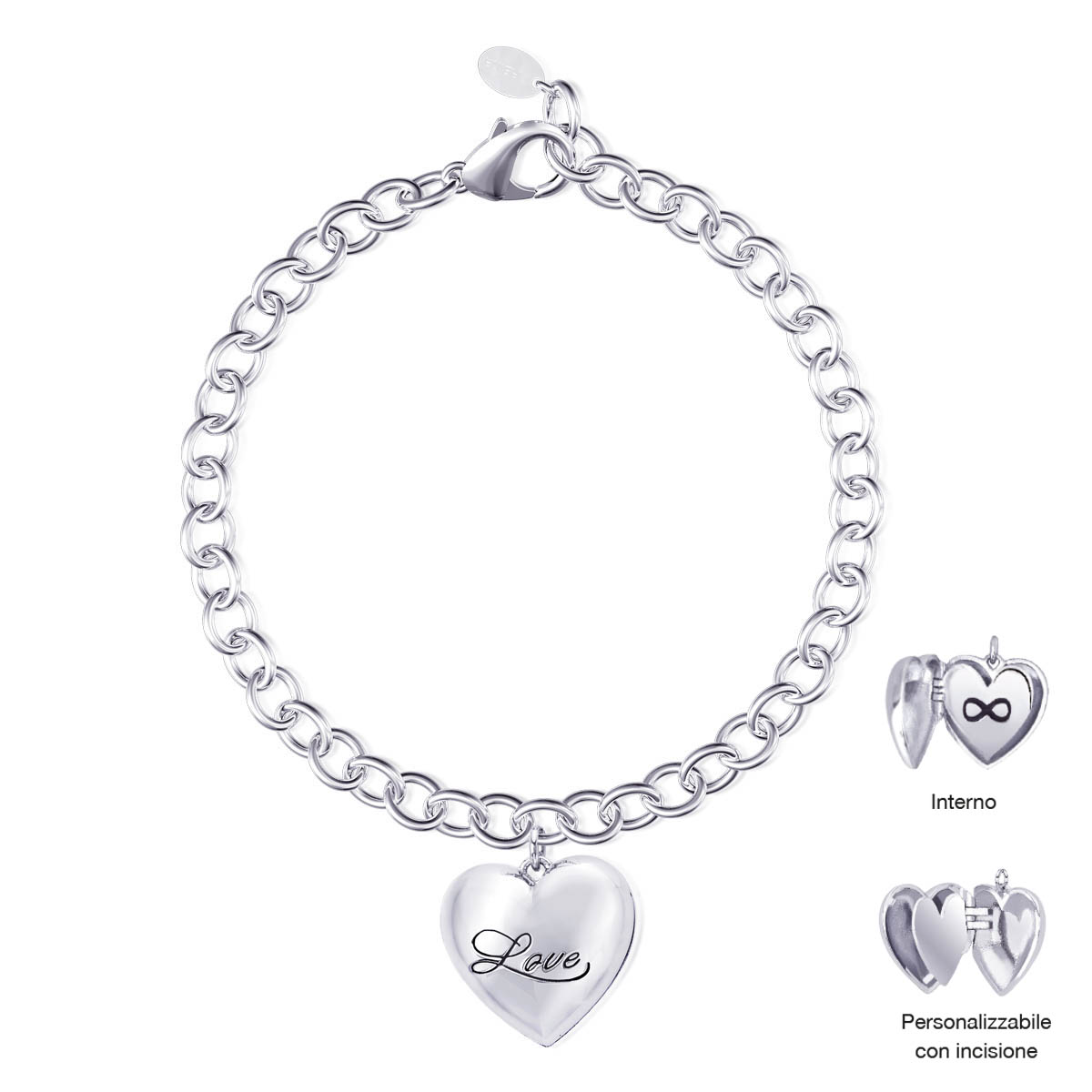 Cavigliera Cuore Piccolo 30 cm in vero argento 925 lunghezza a scelta 23 Cavigliera Cuore Piccolo 30 cm in vero argento 925 lunghezza a scelta 23