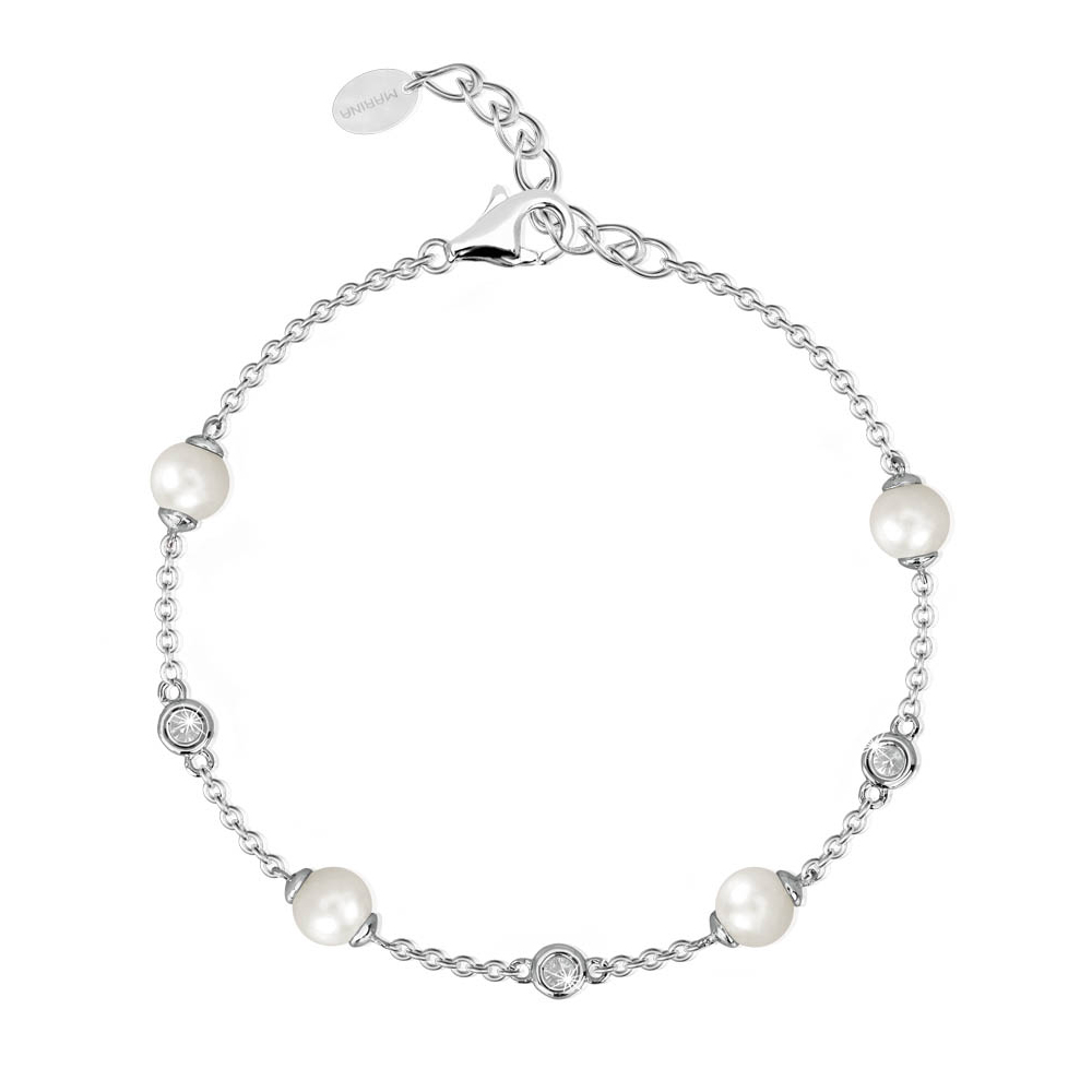 Bracciale Mabina in argento con zirconi e perle 533246