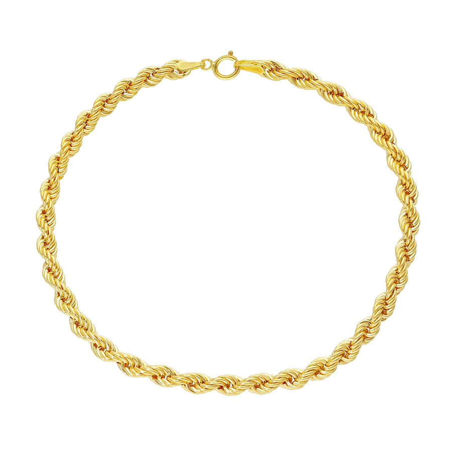 Bracciale maglia fune in oro giallo 21 cm - Oreficeria Aretina 