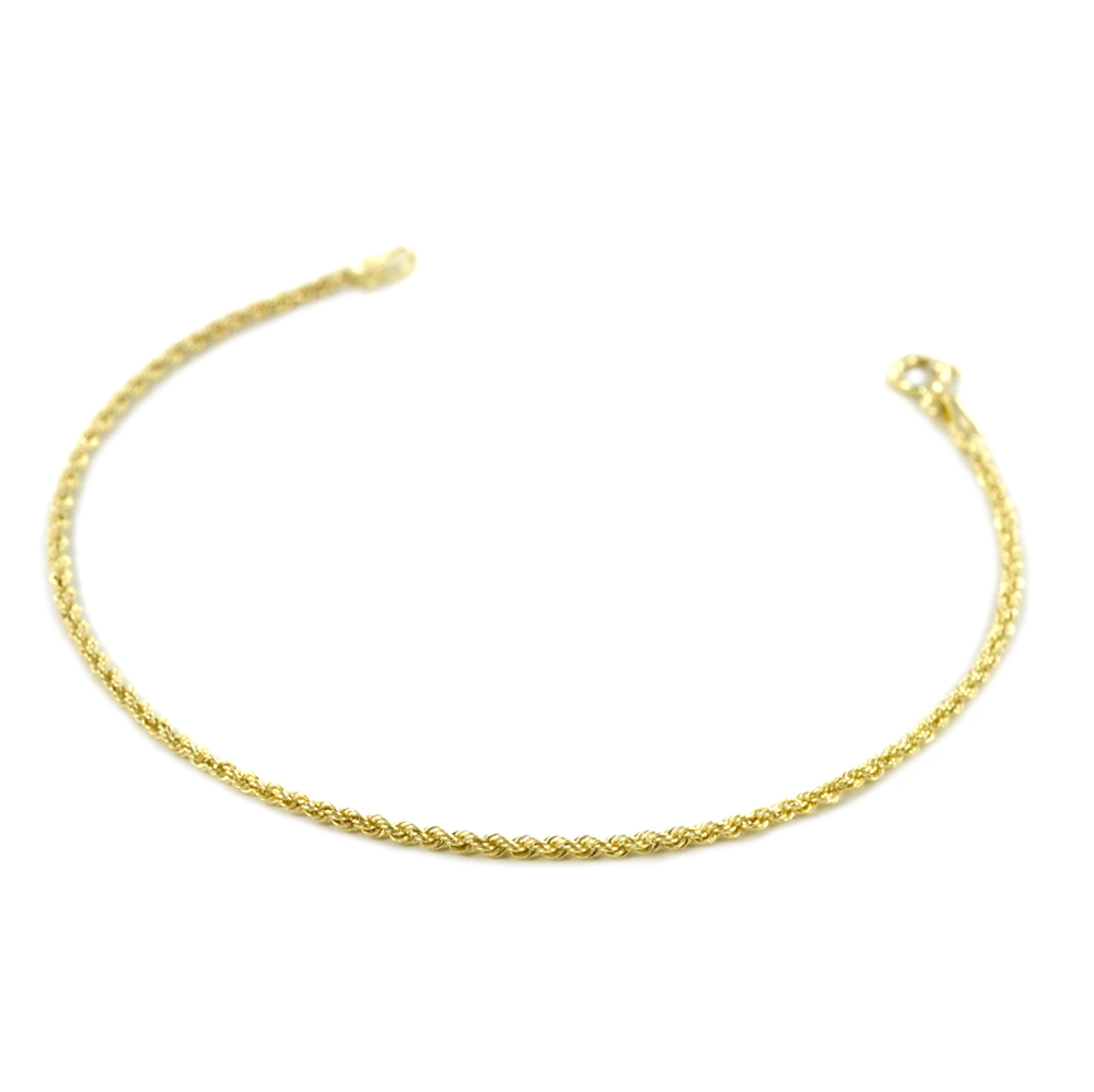 Bracciale maglia fune in oro giallo sottile 18 cm - Oreficeria Aretina 