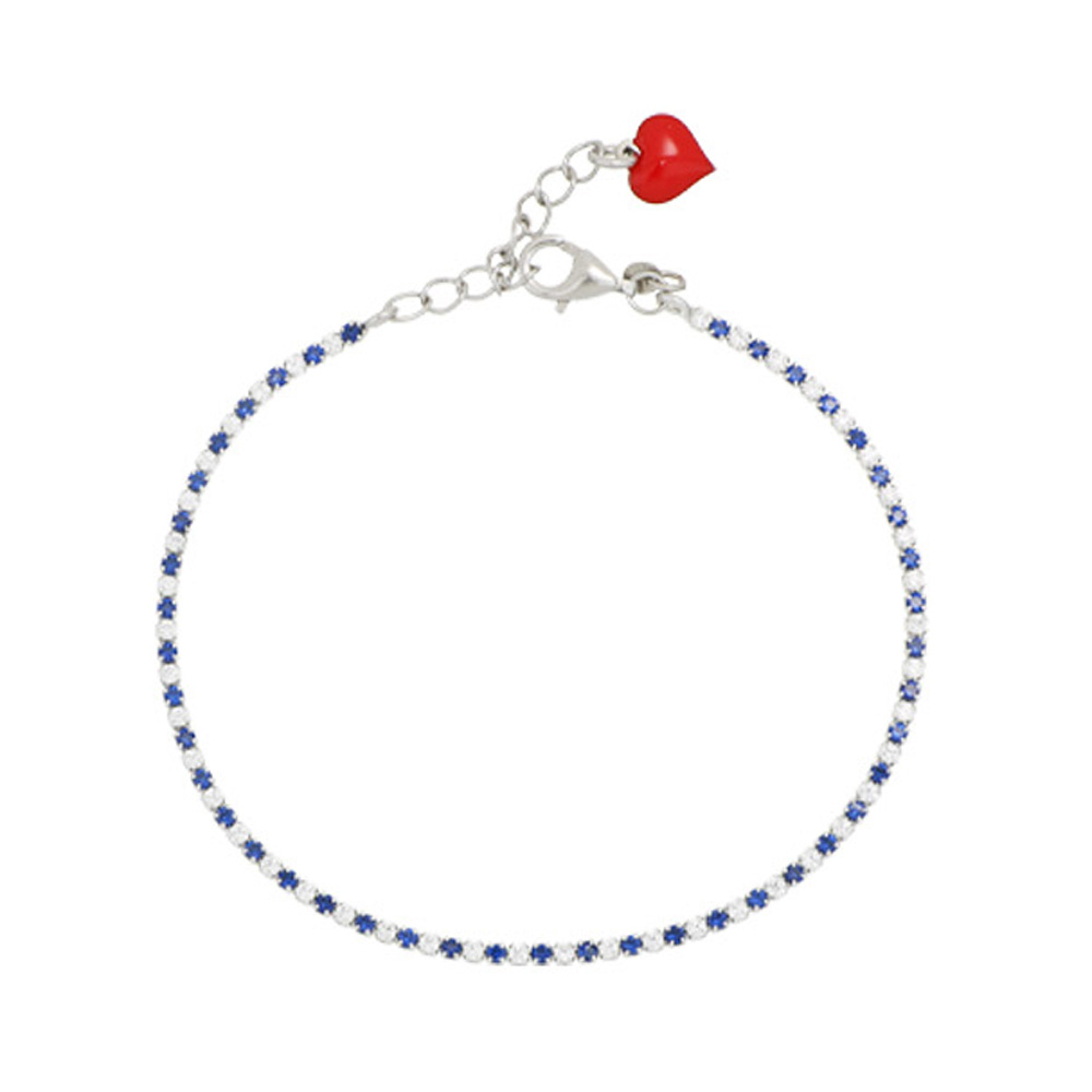 Bracciale Mini tennis Blu Flash collezione Palazzo Reale Cuori Milano zirconi Blu