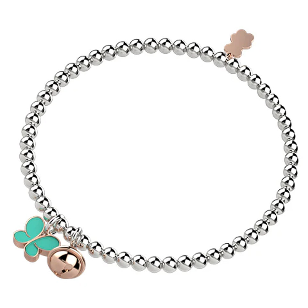 Bracciale Nanan da bambia in argento con campanella e farfalla NAN0243