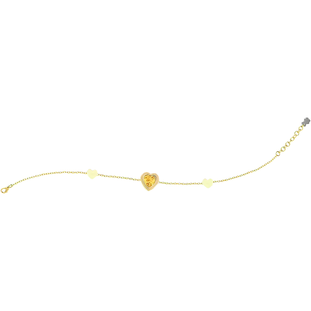 Bracciale Nanan da bambin in argento giallo con Cuori gialli NAN0460