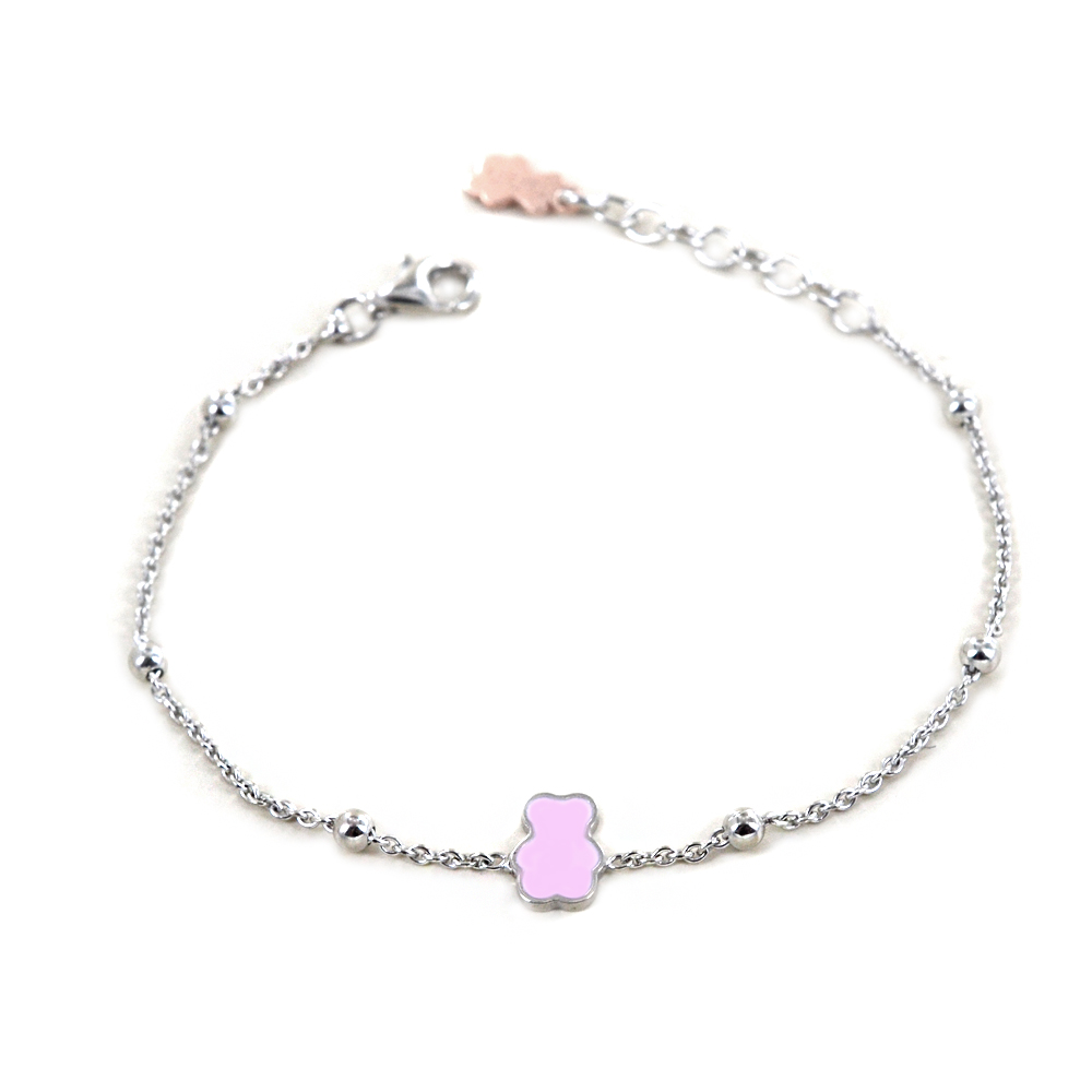 Bracciale Nanan da bambina con orsetto rosa NAN0227