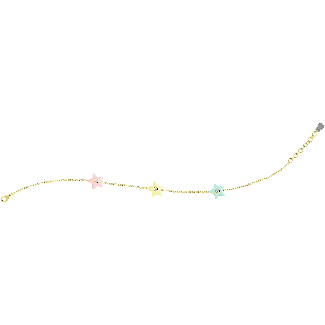 Bracciale Nanan da bambina in argento giallo con stelle NAN0466