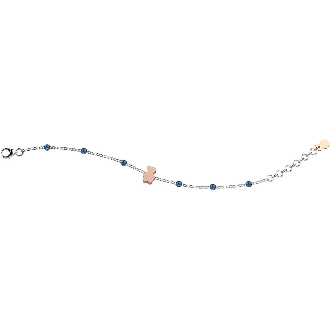 Bracciale Nanan da bambino con orsetto e pietrine azzurr NAN0189