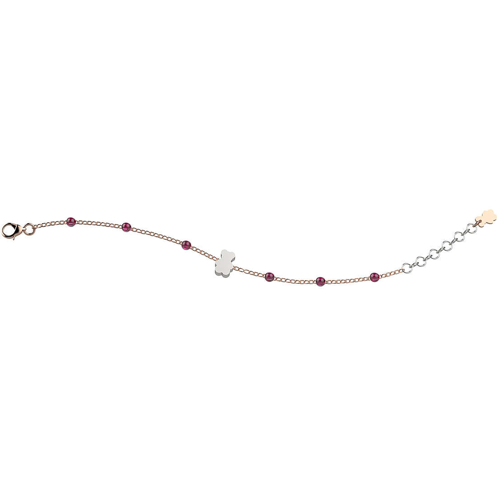 Bracciale Nanan da bambina con orsetto e pietrine rosa NAN0188