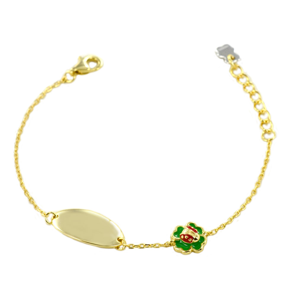 Bracciale Nanan da bambino con targhetta in argento personalizzabile unisex NAN0595