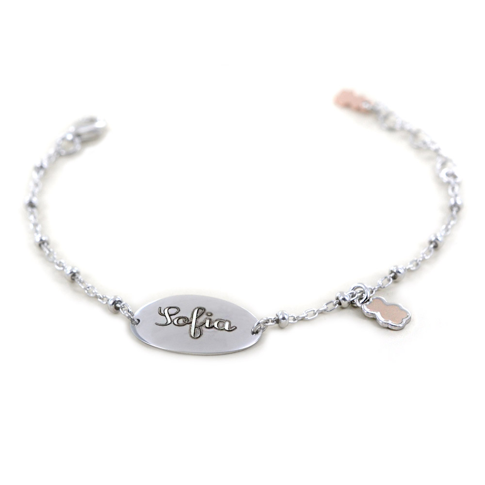 Bracciale Nanan da bambino personalizzabile in argento NAN0060