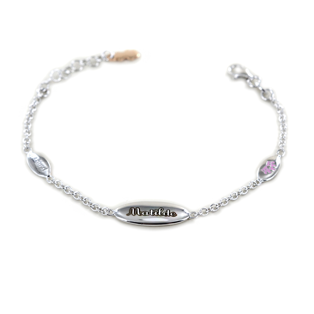 Bracciale Nanan da bambino personalizzabile in argento NAN0066