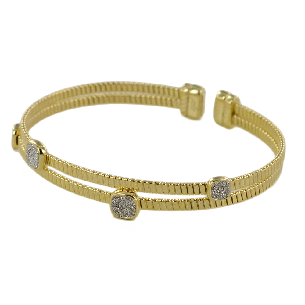 Bracciale Rebecca rigido in argento con polvere di diamanti SJIBMA03