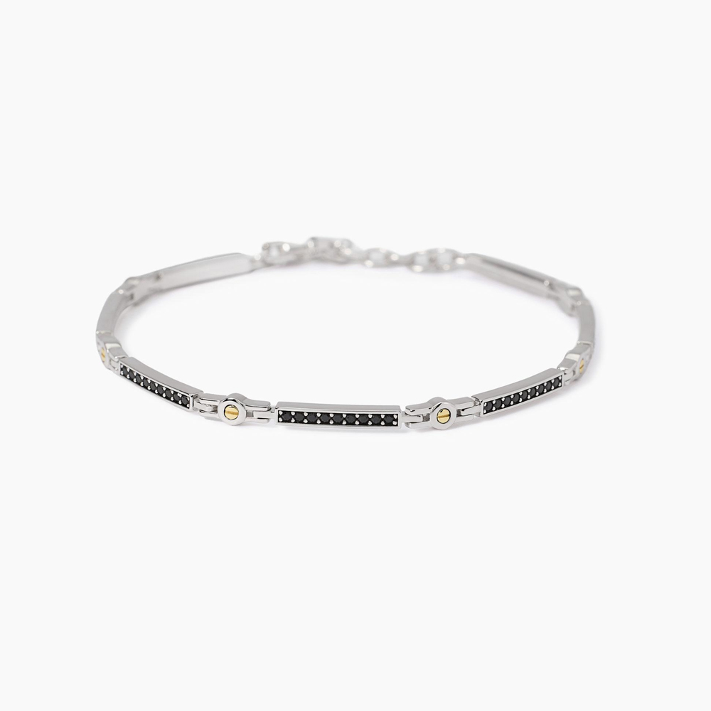 Bracciale da uomo regolabile con piastre e zirconi Tools 533994