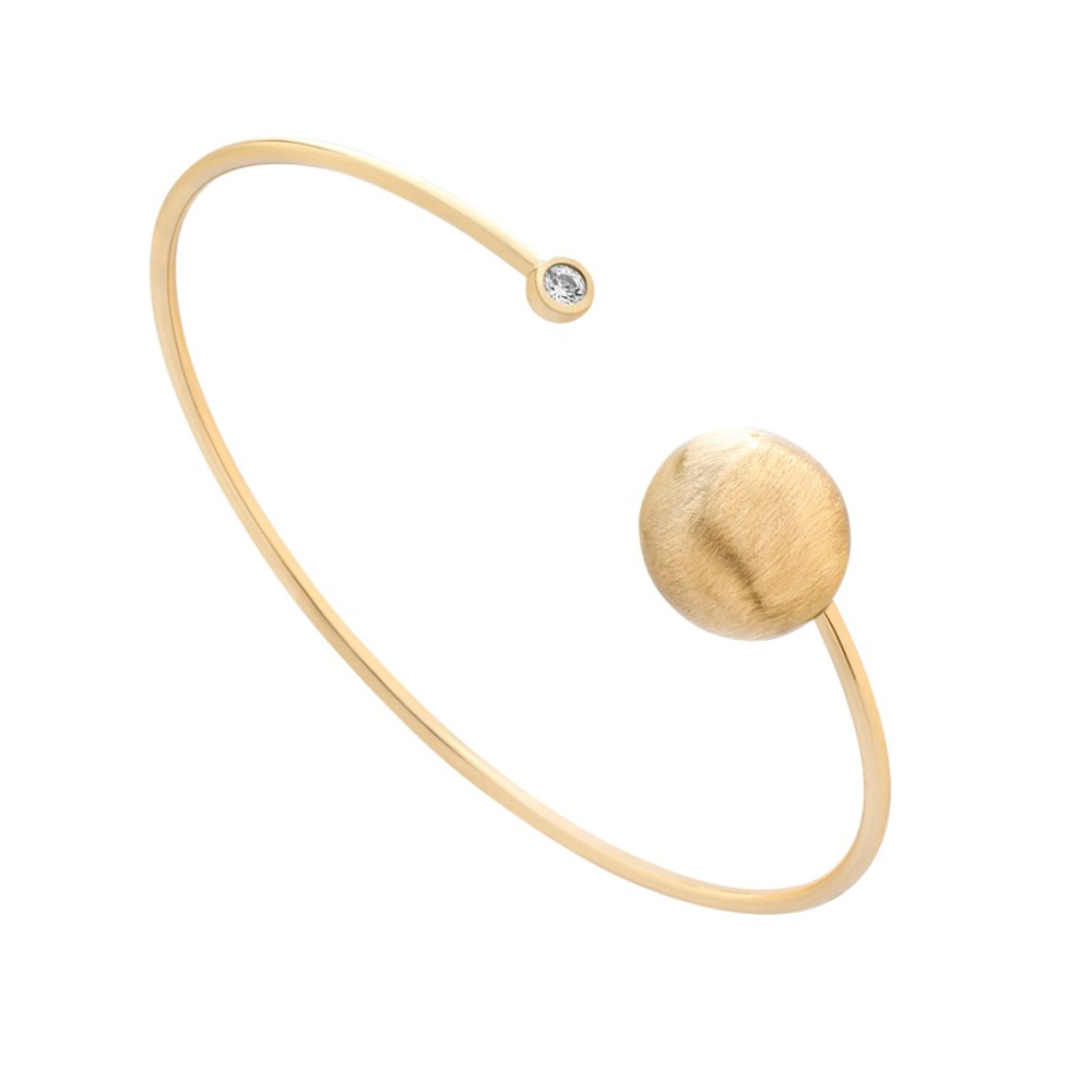 Bracciale rigido Donna in Argento giallo pietra bianca collezione Boho Lux