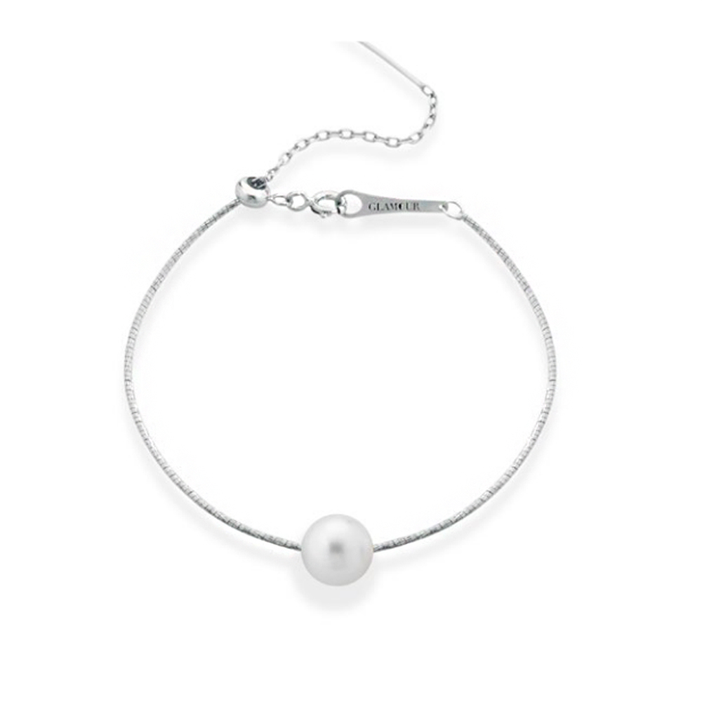 Bracciale rigido in Argento con perla di acqua dolce 8.00-8.50 mm