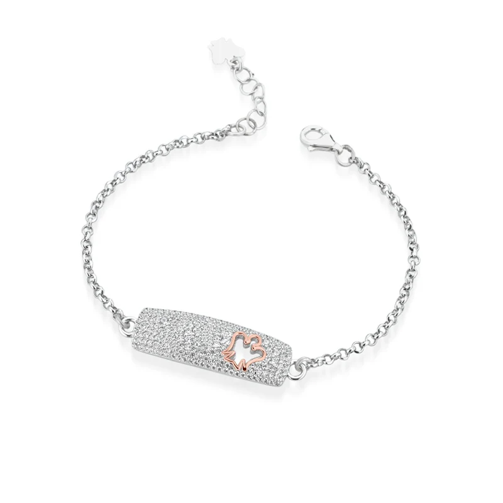Bracciale Roberto Giannotti in argento con targhetta e zirconi GIA 807