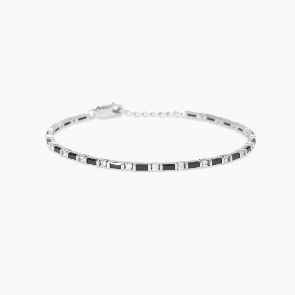 Bracciale tennis da uomo con zirconi bianchi e neri Trainspotting 534088