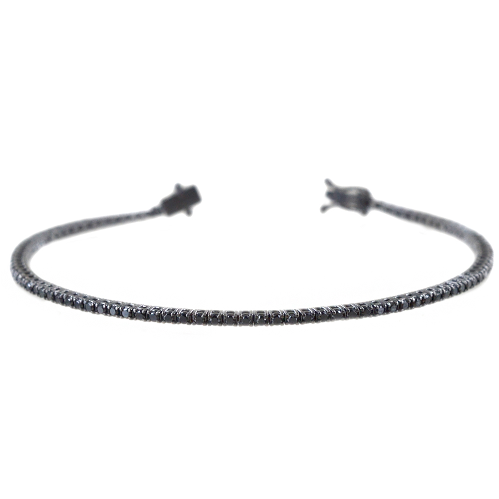 Bracciale Tennis da Uomo in oro con diamanti neri 1.60 carati