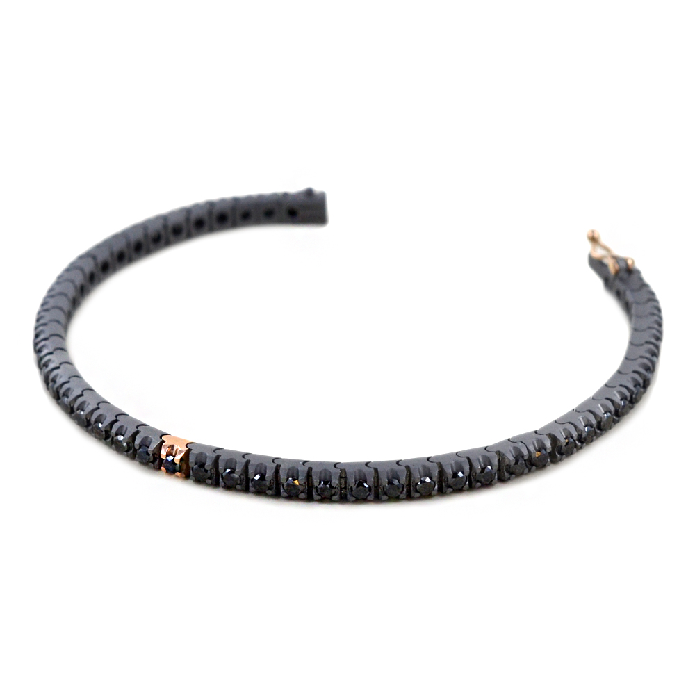 Braccile Tennis Uomo In Argento 925 Rodiato Con Zirconi Blu Zaffiro - Larghezza 3mm, Lunghezza 19cm, Confezione Regalo