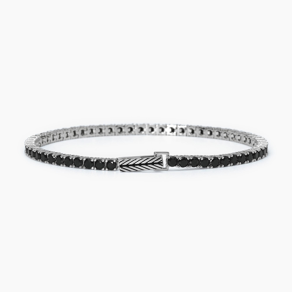 Bracciale tennis da uomo zirconi neri TENNIS CLUB 533694-M