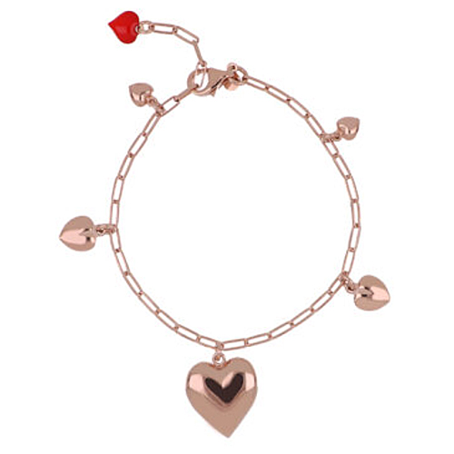 Bracciale di cuori in argento rosa Air Pop Cuori Milano