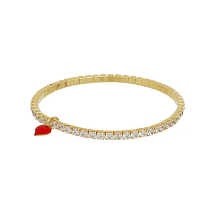Bracciale Tennis elastico Gummie Crystal Cuori Milano collezione Maggiolina 