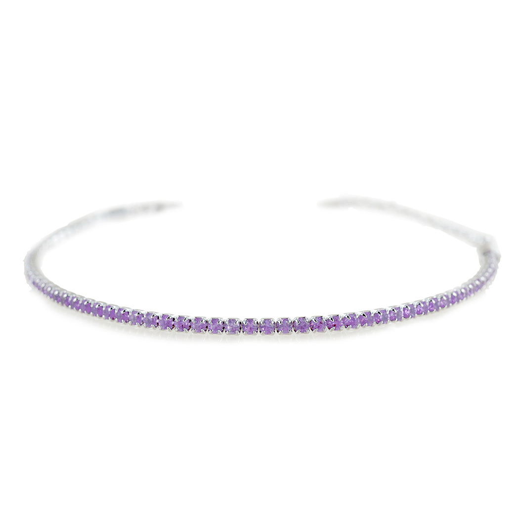 Bracciale Tennis in argento con zirconi ametista viola