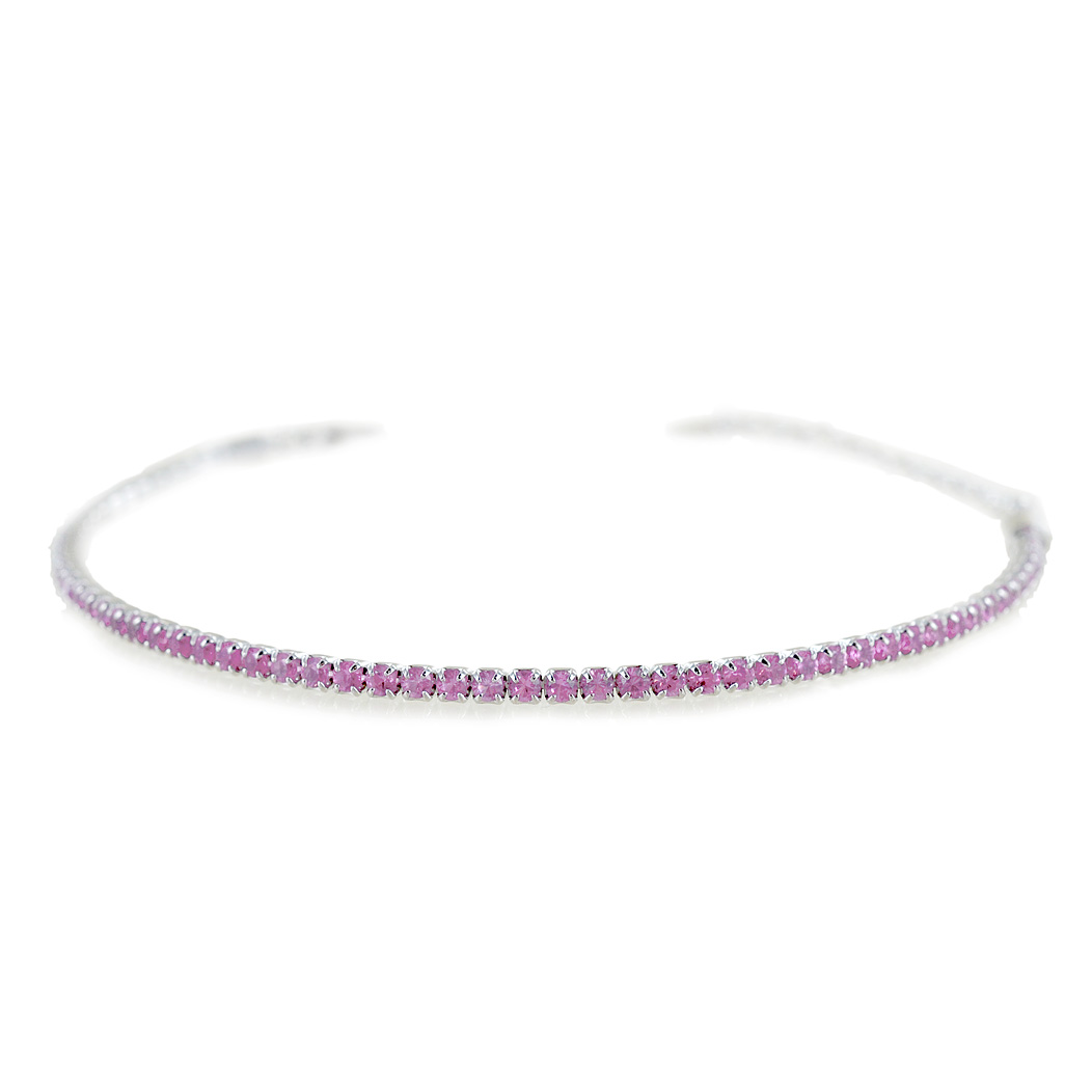 Bracciale Tennis in argento con zirconi rosa