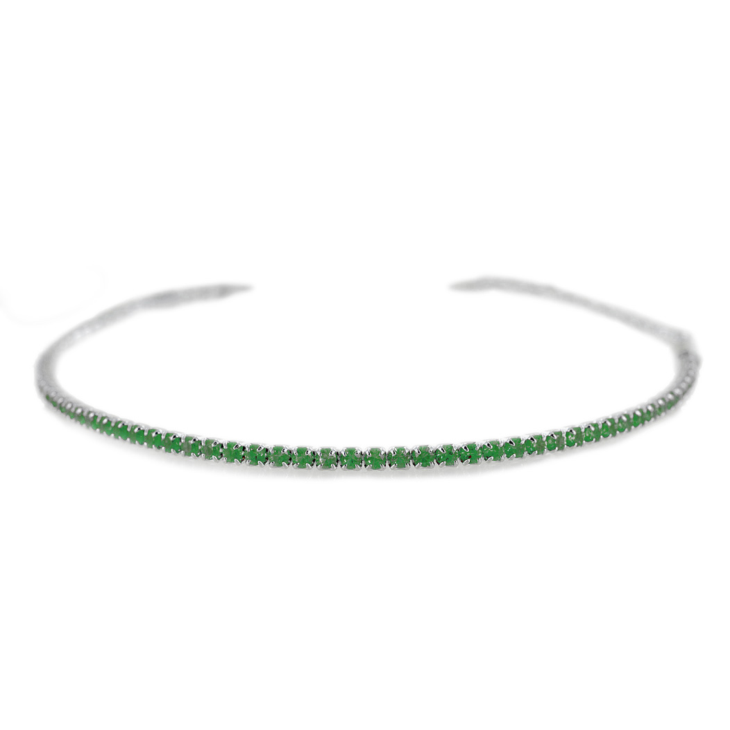 Bracciale Tennis in argento con zirconi verde smeraldo
