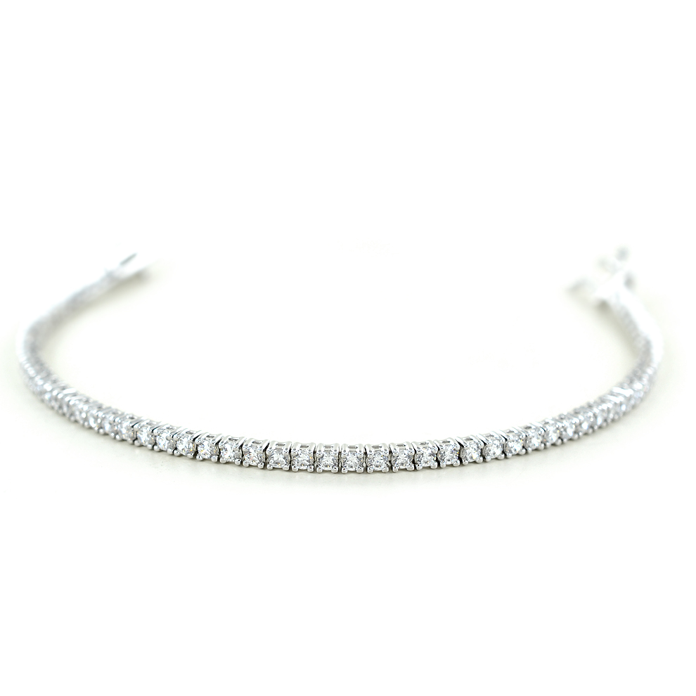 Bracciale tennis in argento e zirconi bianchi 16 cm - 3.00 mm