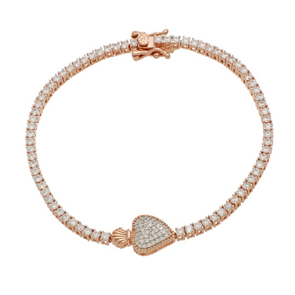 Bracciale Tennis in argento rose e Zirconi Cuori Milano Cuore Sacro Cosmic Love