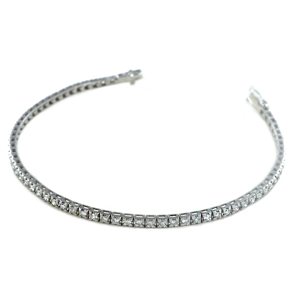 Bracciale tennis in oro con diamanti 2 carati