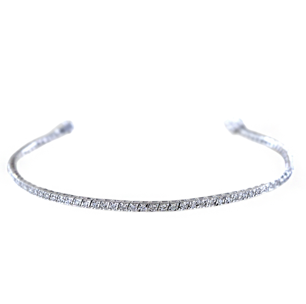 Bracciale Tennis in oro e Diamanti con incastonatura diamantata