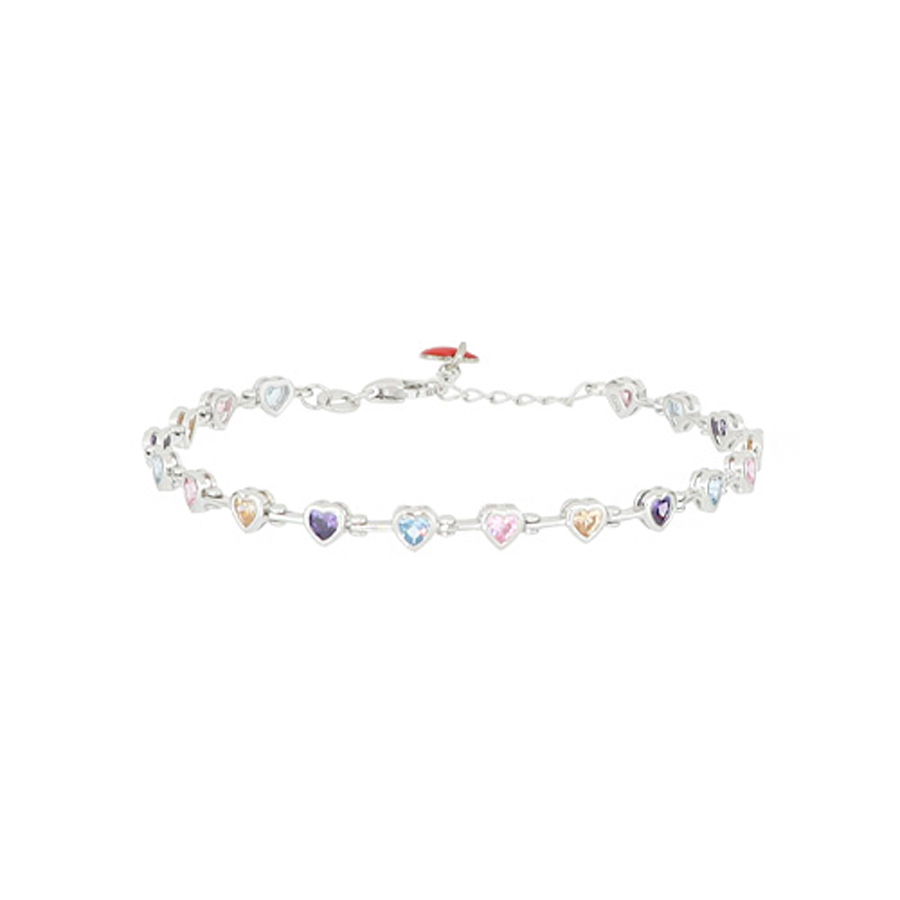 Bracciale tipo Tennis Cardiocandy argento Cuori Milano collezione Maggiolina 