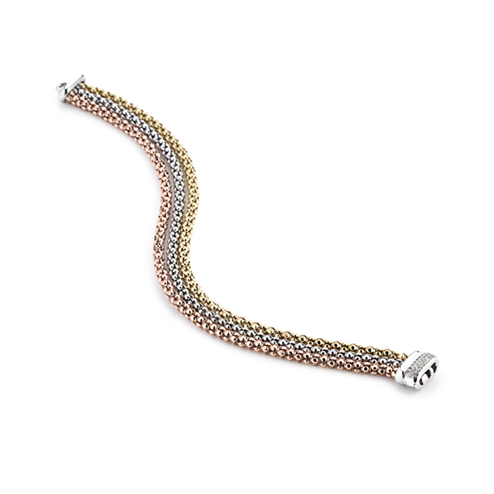 Bracciale Twist in Argento silver dorato e rosato Marcello Pane