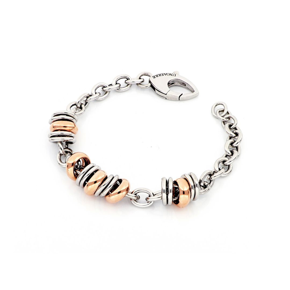 Bracciale Unoaerre argento dorato rosa e silver