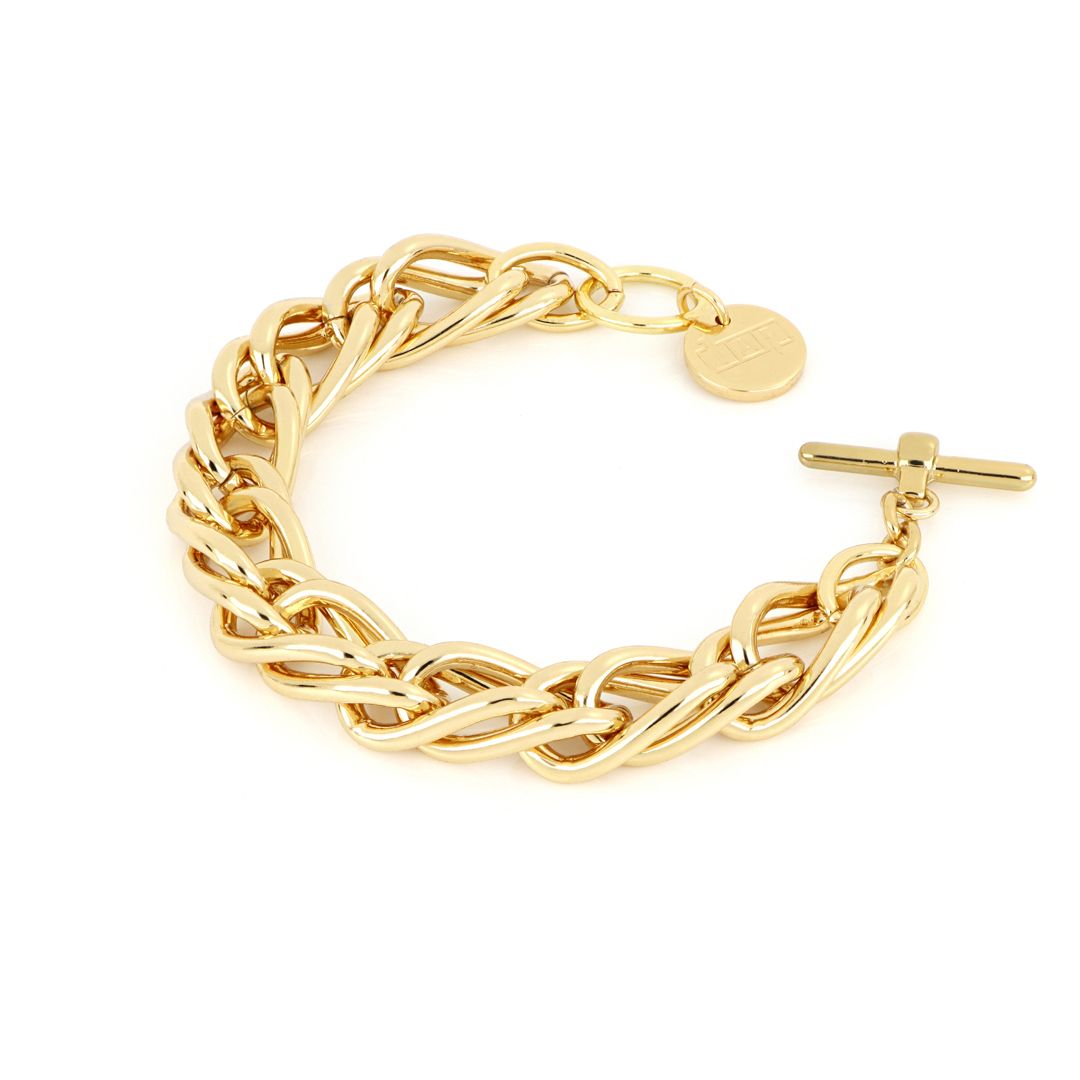 Bracciale Unoaerre in bronzo Giallo con catena 