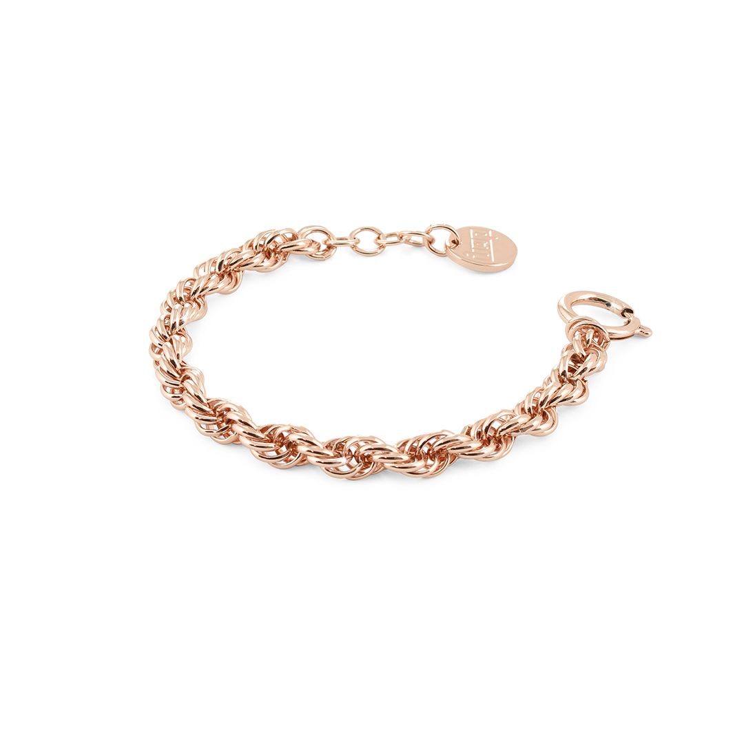 Bracciale Unoaerre in bronzo rosa con catena modello fune