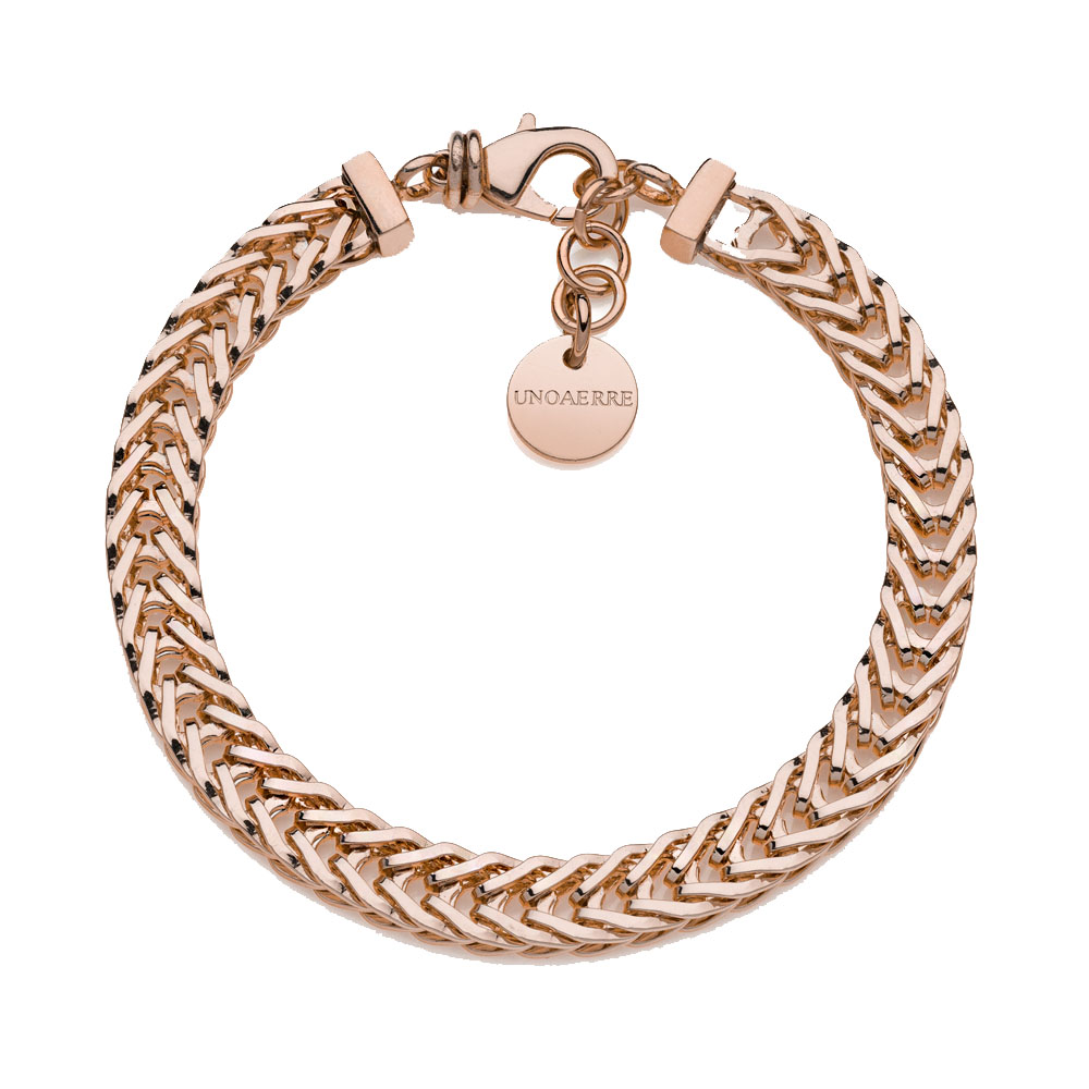 Bracciale Unoaerre in catena coda di volpe rosato