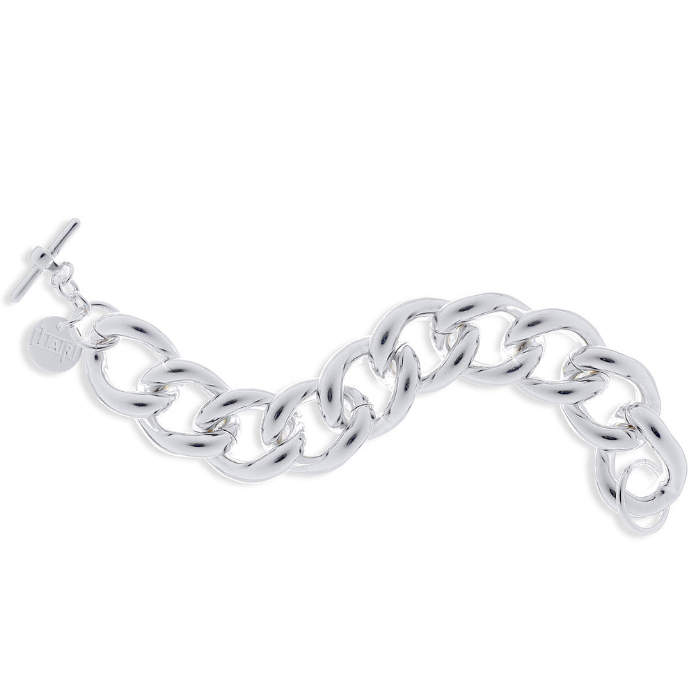 Bracciale Unoaerre in ottone silver catena groumette spessa