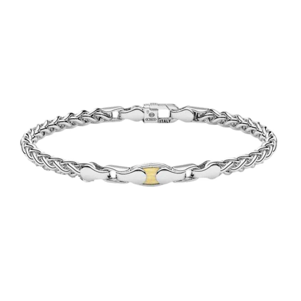 Bracciale Zancan da uomo in argento e oro giallo ESB 394G