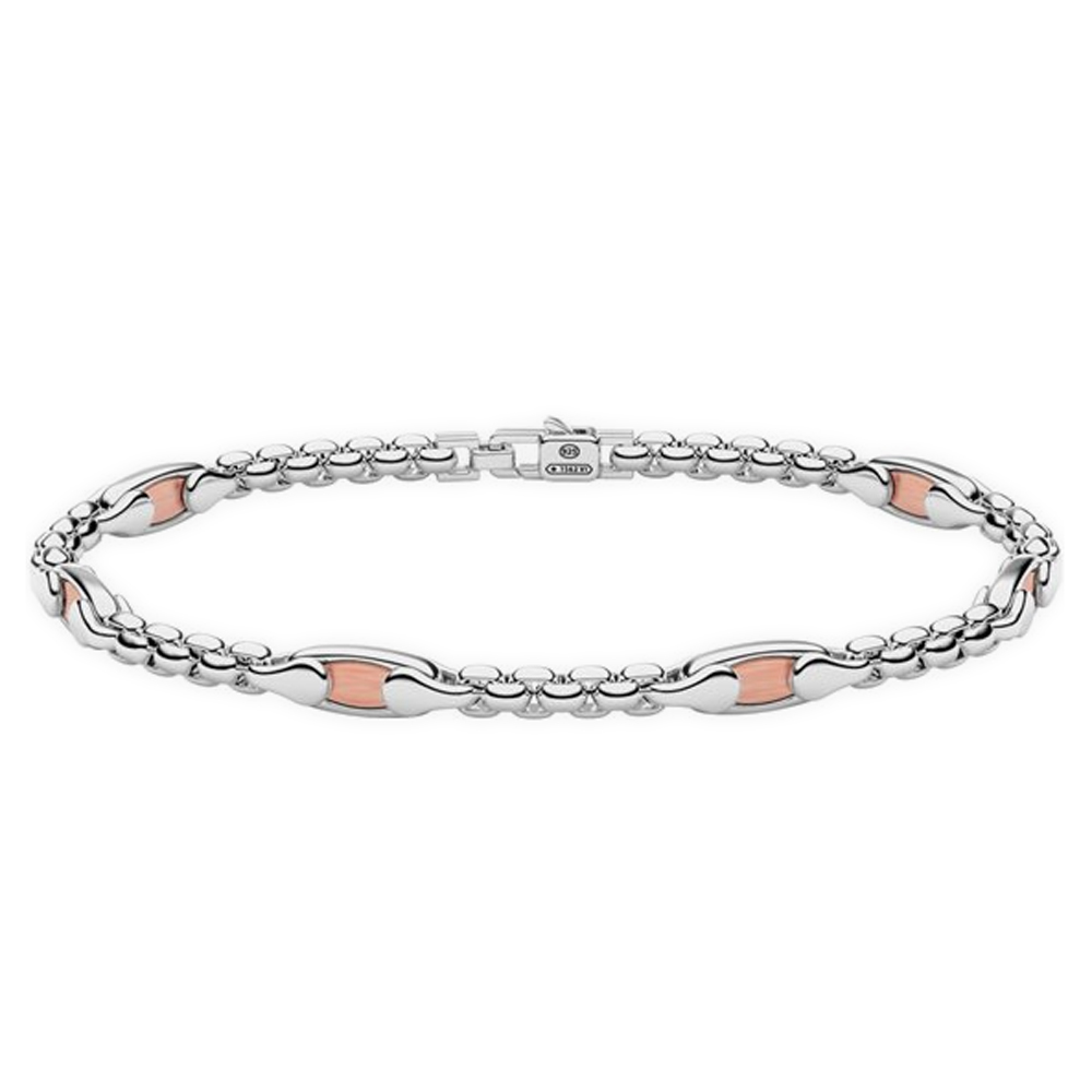 Bracciale Zancan da uomo in argento e oro rosa ESB 392R