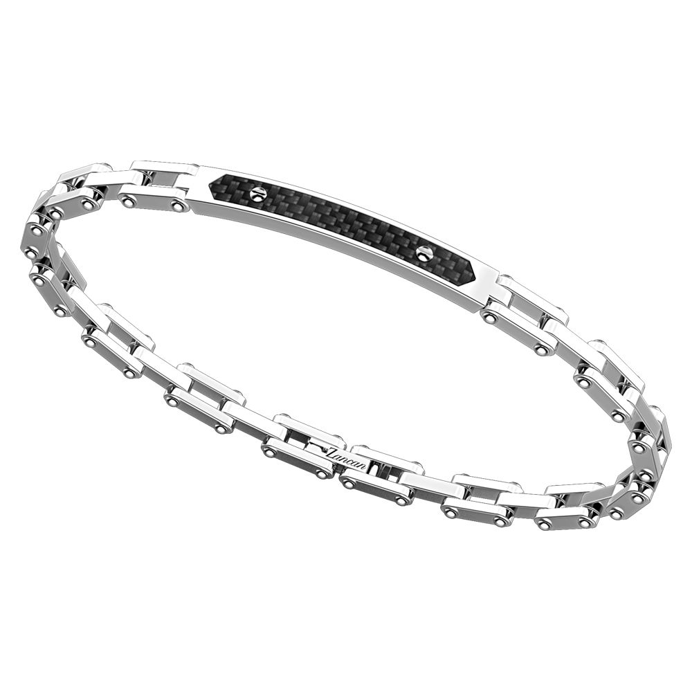 Bracciale Zancan da uomo in acciaio e carbonio Hi-Teck EHB 256