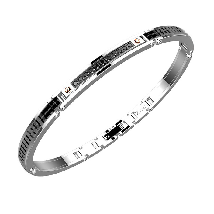 Bracciale Zancan da uomo in Acciaio PVD nero EHB166