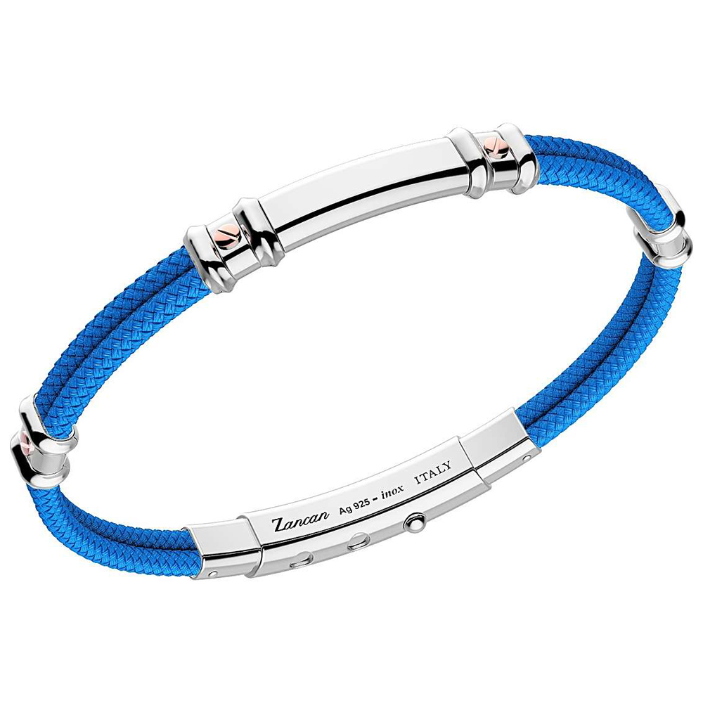 Bracciale Zancan da uomo in argento e kevlar EXB577R-AZ