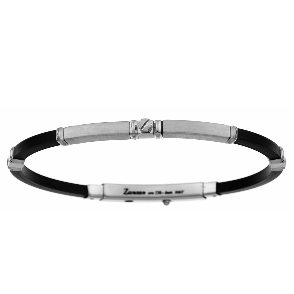 Bracciale Zancan da uomo in argento e silicone ESB030B-N