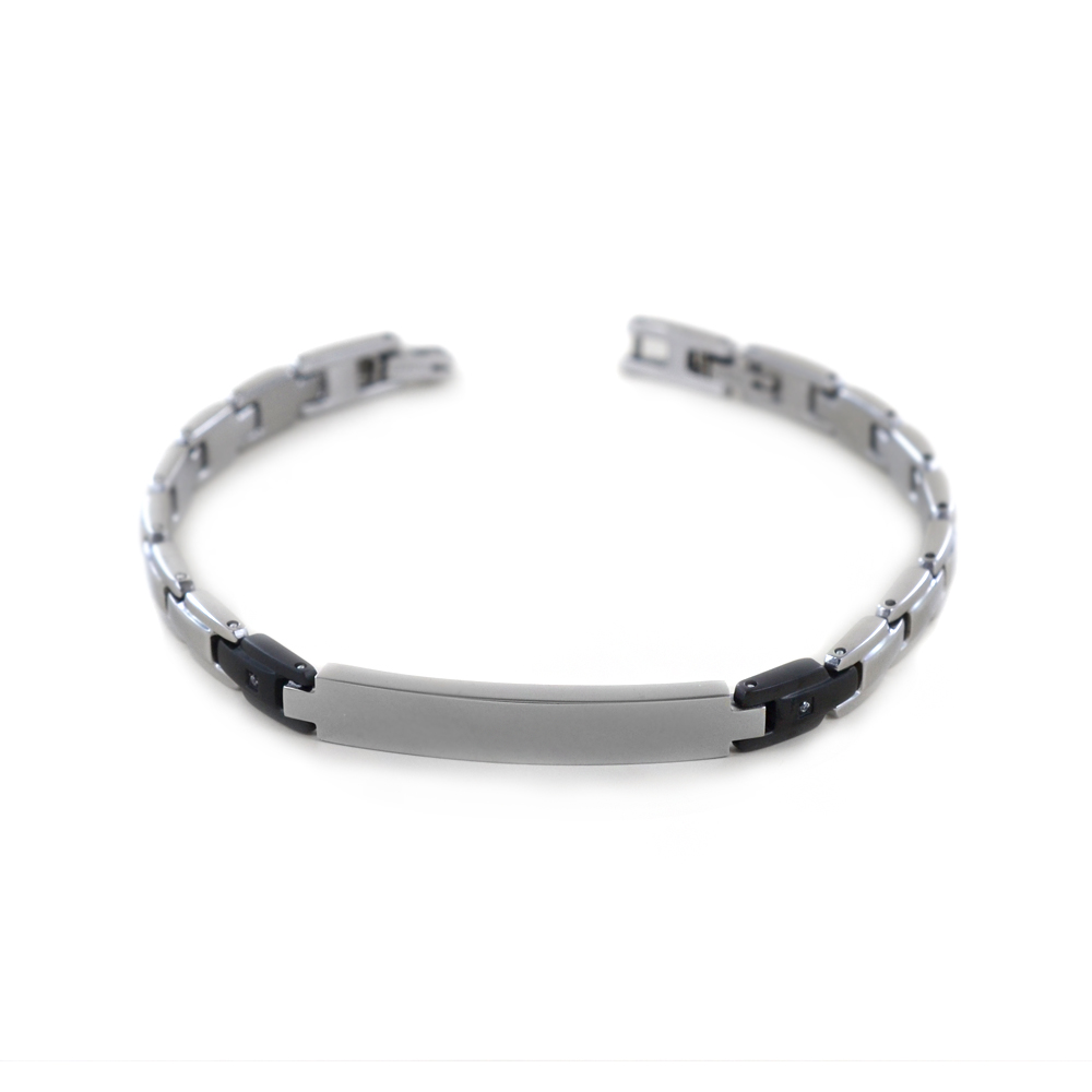 Bracciale Zancan in Acciaio da uomo con zirconi bianchi UHB 073